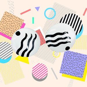 Vintage 80s Earrings Clip On Earrings Black White Modern Chunky 80s VTG Earrings